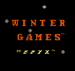 Winter Games title screen for NES